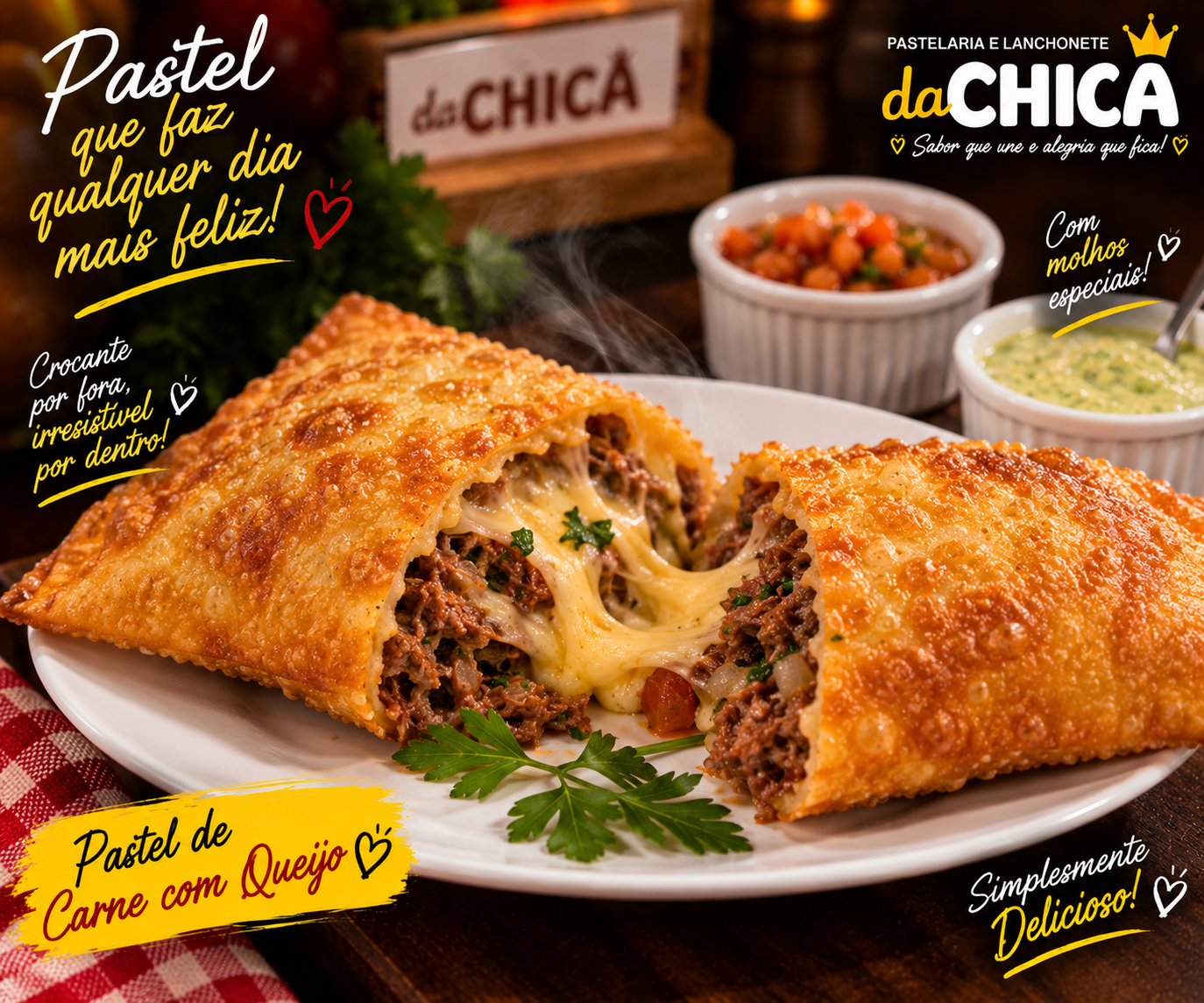 Pastel de carne com queijo